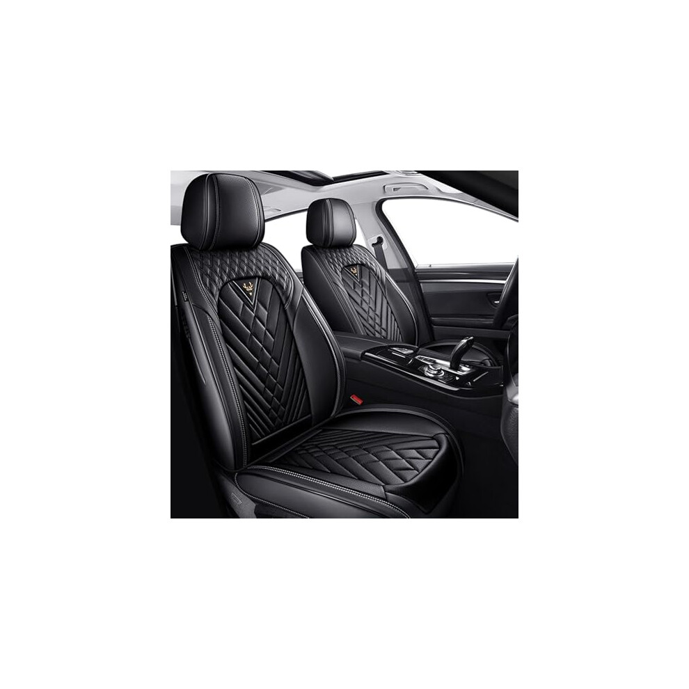 Car Seat Covers For Toyota Highlander 2001Â2026, Nappa Leather, 360 Full Protection, Waterproof Front Set Black 9073542742524