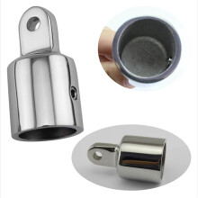 2X Single Screw 316 Stainless Steel 25mm Eye End Cap Bimini Top Hardware Marine Boat Yacht External Eye End
