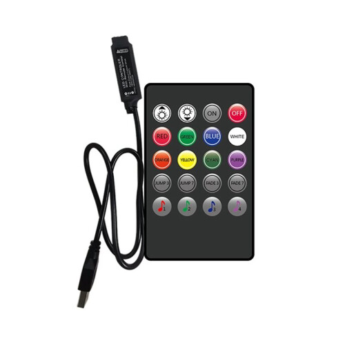 2X 5V Music RGB Controller USB Control 20Key RGB Controller IR Wireless Music Sync Light Dimmer per Strisce LED 1