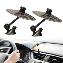 2 Pack Car Cymbal Decoration with 360 Adjustable Mount, Silver Mini Drum Cymbal for Dashboard