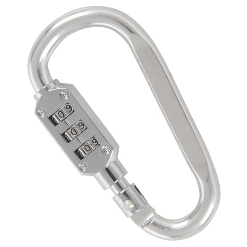 2X with Combination Padlock 3 Digits Numbers Padlock Carabiners Silver
