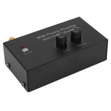 PP500 Phono-Vorverstärker RCA L R Eingang Ausgang Pegel Plattenspieler 35dB Schwarz