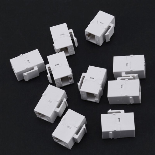 200Pcs RJ45 Connector  Jack Cat6 Extension Coupler Ethernet Network LAN Cat 6 Coupler Jacks Extend Adapter,White 2