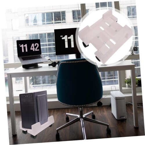 CPU Stand with Wheels Adjustable Computer Tower Holder Rolling Mobility Plastic Base for Home Office 2