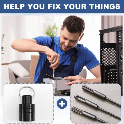 6 PCS SDS Shank Bits Holder Keychain Quick-Change Extension Bar Drill Bit Holder Quick Change Connect Rod Tool Set