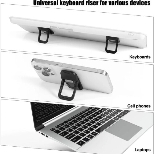 2PCS SelfAdhesive Laptop Stand and Keyboard Riser Set, Ergonomic Slim Design for Desk Space Saving 1