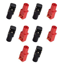10Pcs 4mm Banana Socket Right Angle Gold Plated PCB Mount Connector, Conductivity Copper Core 1000V 24A