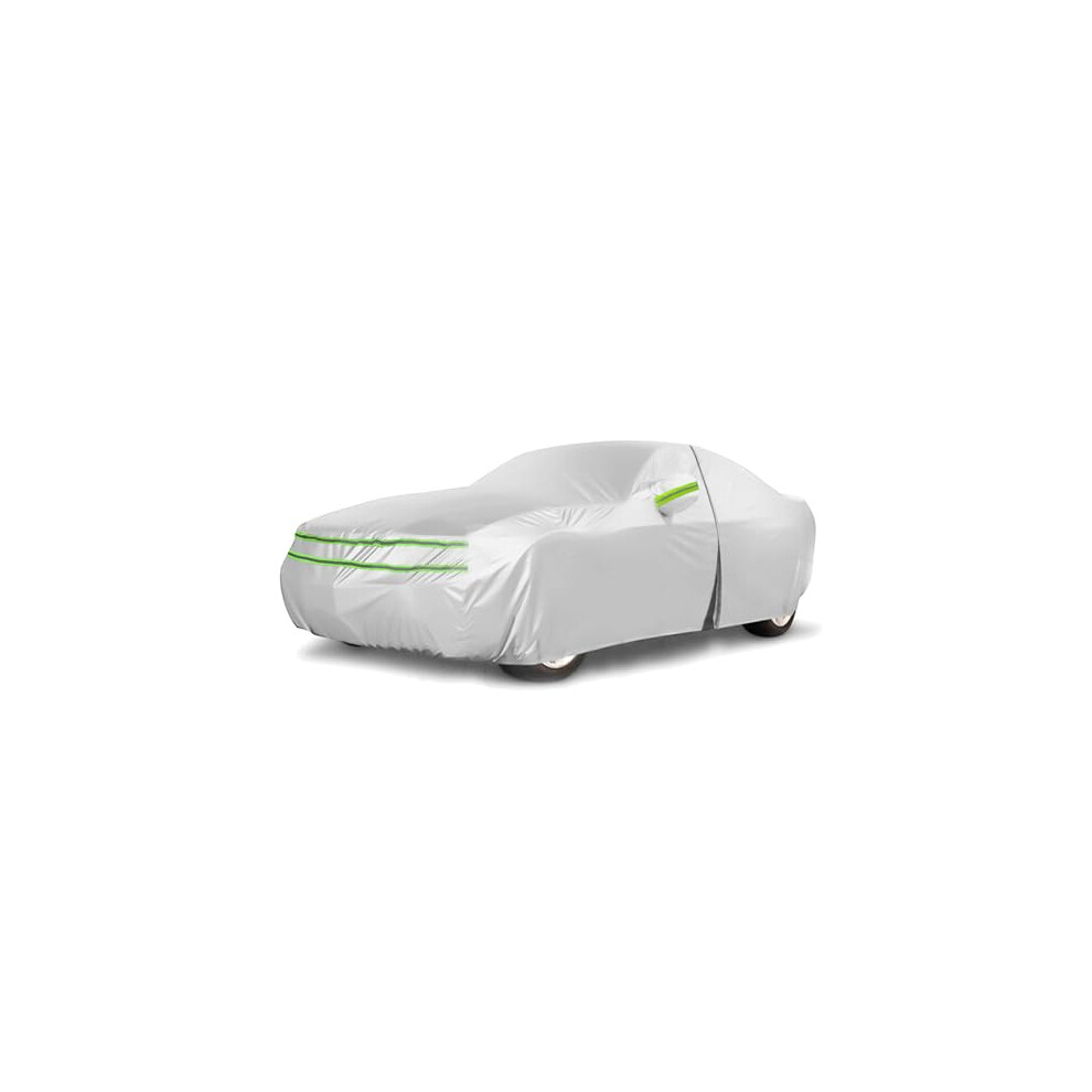 Waterproof All Weather Car Cover For Sedan 205216 Inch With Zipper Door Uv Protection And Straps 9092120225891
