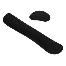 Ergonomic Memory Foam Keyboard and Mouse Wrist Rest Set with Anti Slip Base, Black