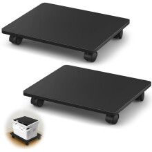 2 Pcs Under Desk Printer Stand with Wheels Heavy Duty 2Tier Storage Rack for Home Office