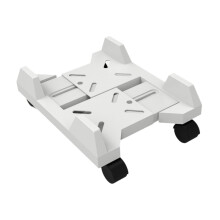 Adjustable Computer Tower Stand with Wheels Under Desk White CPU Holder for SpaceSaving and Smooth Mobility