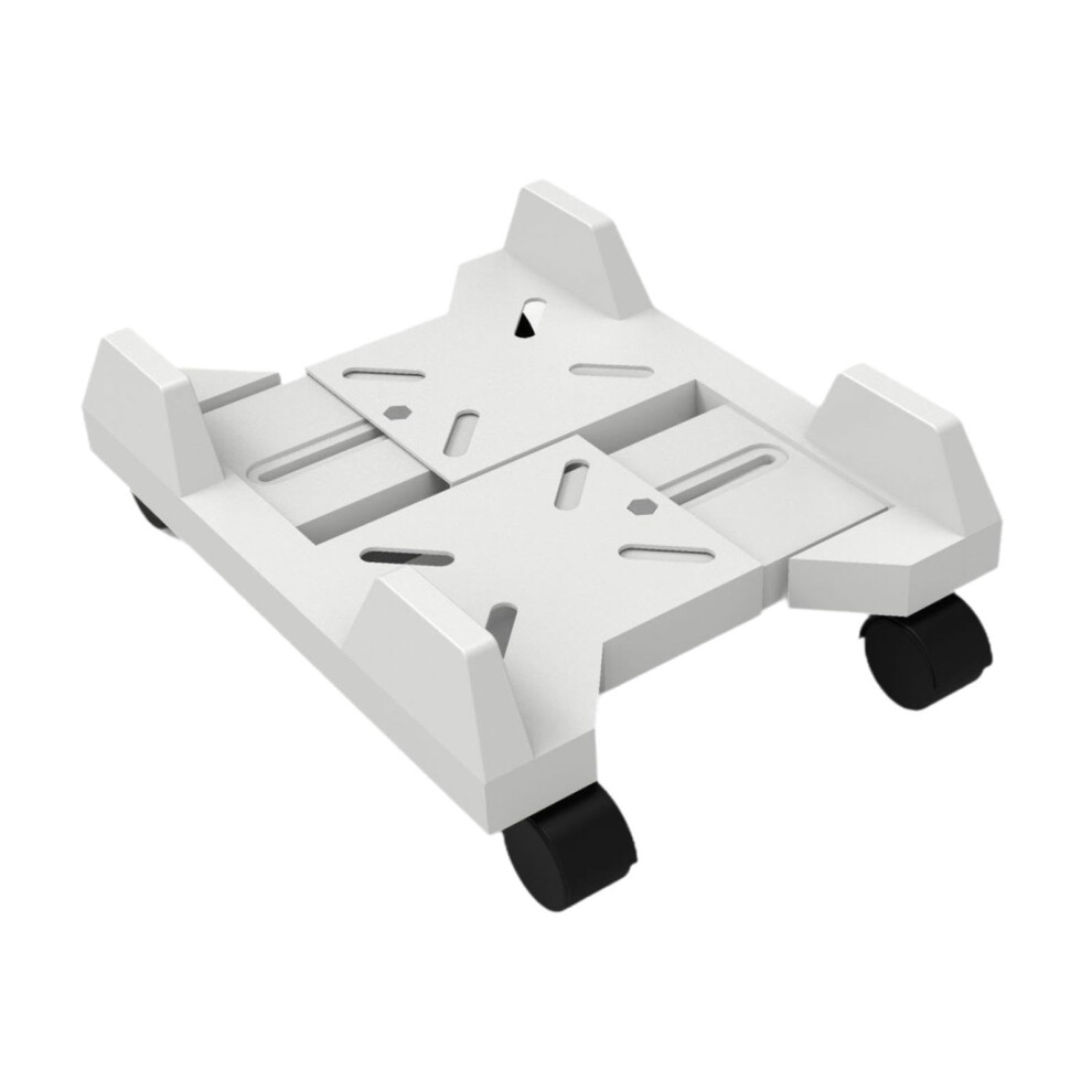 Adjustable Computer Tower Stand With Wheels Under Desk Cpu Holder For Spacesaving And Smooth Mobility White 9771547103738