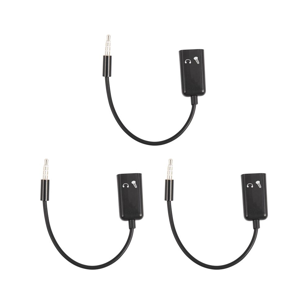 3Pcs 3.5Mm Stereo Audio Splitter Male To Headphone Headset + Microphone Adapter Couples Turn Wiring Harness Connector Light 6034170026144