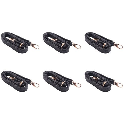 6X DIY Replacement Leather Bag Shoulder Strap Handle  Body Adjustable 140 X 2cm, Black