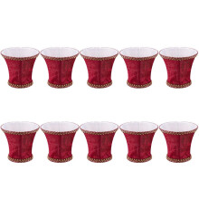 10X Fabric Clip  Lamp Shade, E14 Handmade Lampshade for Modern European Style Wall Sconce Lamp(Red)