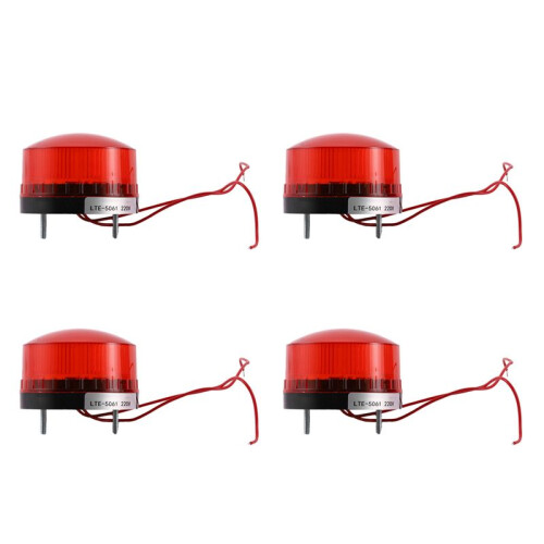 4X Lâmpada de Aviso de Acidente AC 220V LED Industrial Flash Strobe Light LTE-5061 de