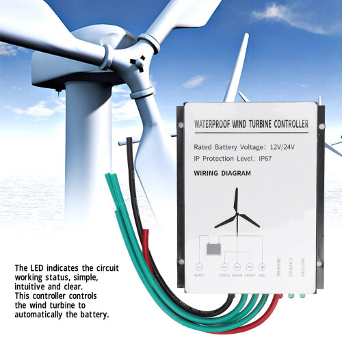 400W Wind Turbine Charge Controller IP67 Weatherproof Automatic Battery Protection for OffGrid 1