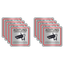 Videoövervakningsskylt, Videoövervakning Privat Egendom, 15 X 15 cm Metallvarning Videoövervakningsskylt 8pack