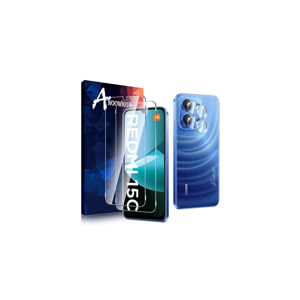 2 Pack Screen Protector For Xiaomi Redmi 15C And Poco C85, 9H Tempered Glass, Bubble, Fingerprint Unlock 9073542790952