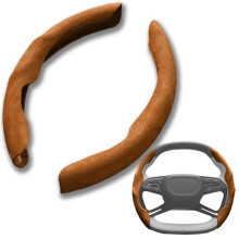 2 Pcs Suede Non Slip Steering Wheel Cover for Hyundai Elantra 20052025, All Season Soft Grip, YellowA