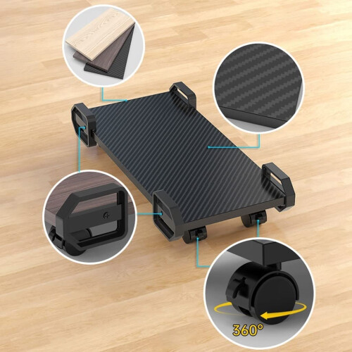 CPU Stand with Wheels, Adjustable Computer Tower Holder Under Desk, SmoothRolling and SpaceSaving Design (Size S, Color A) 2