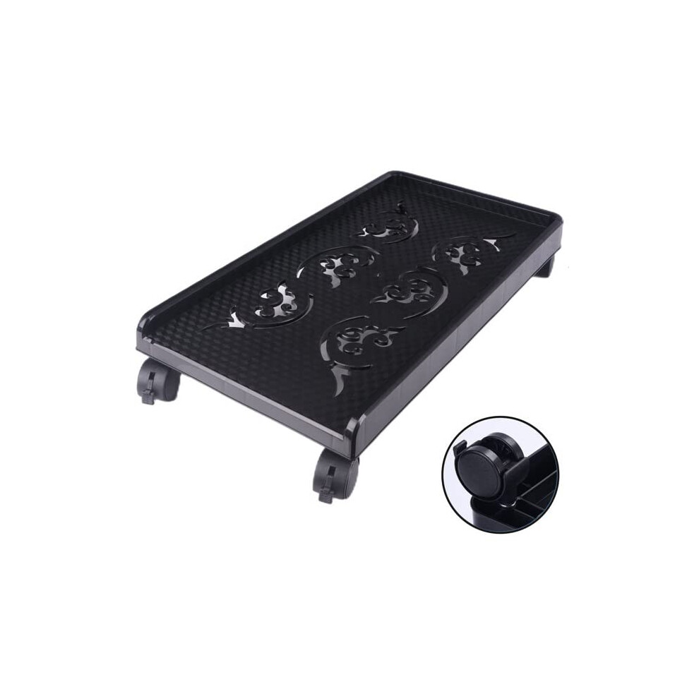 Pc Tower Stand Black With Universal Wheels, Rolling Cpu Stand Cart For Gaming Computer Under Desk Holder 9771547105121