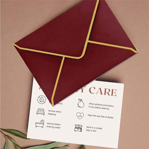 100 Envelopes de Convite A7 Borgonha com Borda Dourada, 5x7 Polegadas, Aba em V, Selagem Rápida - Perfeitos para Ocasiões Especiais 2