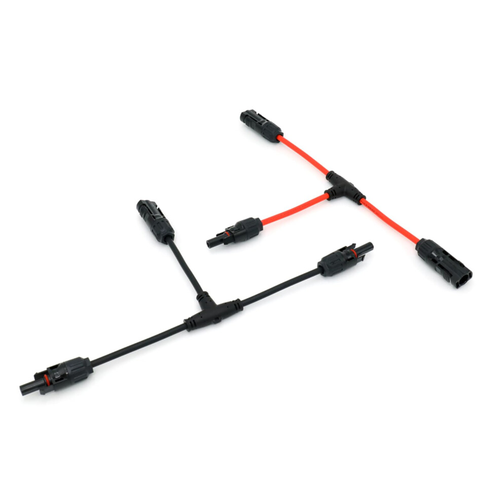 Solar Panel Extension Cable 30A 1000V Dual Pv Line Splitter Mc4 Branch Connector 6Mmâ² Weatherproof Pair 9092120851151