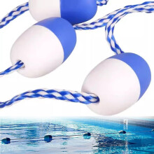 Pool Safety Rope 23Ft Blue White Buoy Line with Hooks, Seamless Pool Divider for Shallow and Deep Ends