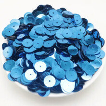 60Gram 5mm 6mm 8mm 10mm 12mm Flat Round Loose Sequins Paillettes sewing Wedding-1200pcs 12mm-Blue