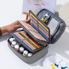 WZXPWT High Capacity Pencil Case, Multi-Functional Sketch Bag with 72 Slots, Portable Art Supplies Organizer, Stylish Waterproof Stationery Pouch