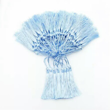100pc 3'' DIY Craft Tassels Fringe Pendants Bookmark Bag Hanging curtain Decor-sky blue-sample 10pcs