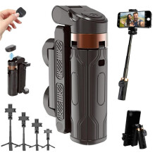 Pocket Mini Tripod for Phone – 360 Rotation, Detachable Remote, Portable Vlog & Travel Tripod – Black, compatible with all phones