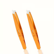 2 Pcs Precision Stainless Steel Tweezers, Durable Slant Tip Grooming Tool for Women Facial Hair Removal, Expert Hair Plucker Daily Beauty Essentials