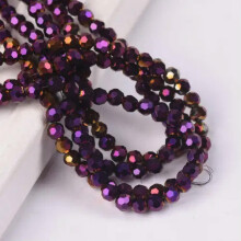 200pcs 3mm Round Faceted Sphere Crystal Glass Ball Loose Spacer Crafts Beads Lot-Metal Purple