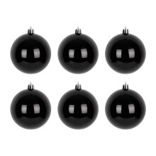 Black Christmas Ornaments Set – Elegant Baubles for Tree, Home & Gifts, Compatible with Standard Hooks