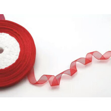 50 Yards 1/2" (12mm) Wedding Crafts Sheer Organza Ribbon Color Choice-Red