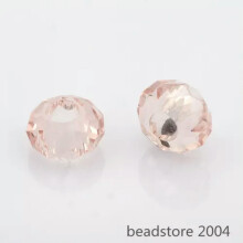 10pcs Faceted Glass Beads Rondelle 5mm Large Hole Loose Charms 14mm Pick Color-Pink