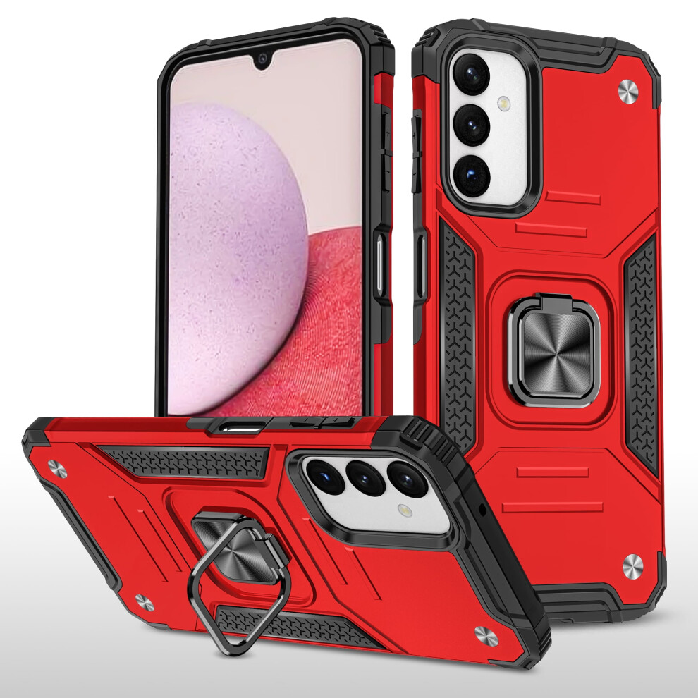 Phone Case Compatible With Samsung A14 4G/5G Â Military-Grade Drop Protection, 360 Rotating Stand & Car Mount, Red 9365509647219