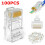 100PCS RJ45 Pass Through Modular Plug Network Cable Connector End 8P8C CAT6 CAT5 1