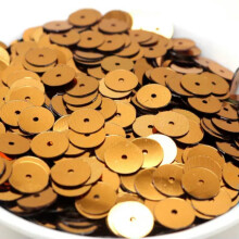60Gram 5mm 6mm 8mm 10mm 12mm Flat Round Loose Sequins Paillettes sewing Wedding-3000pcs 8mm-Coffee