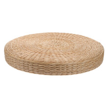 Thick Woven Meditation Cushion for Floor Seating, Handcrafted Tatami Floor Pillow for Yoga and Meditation