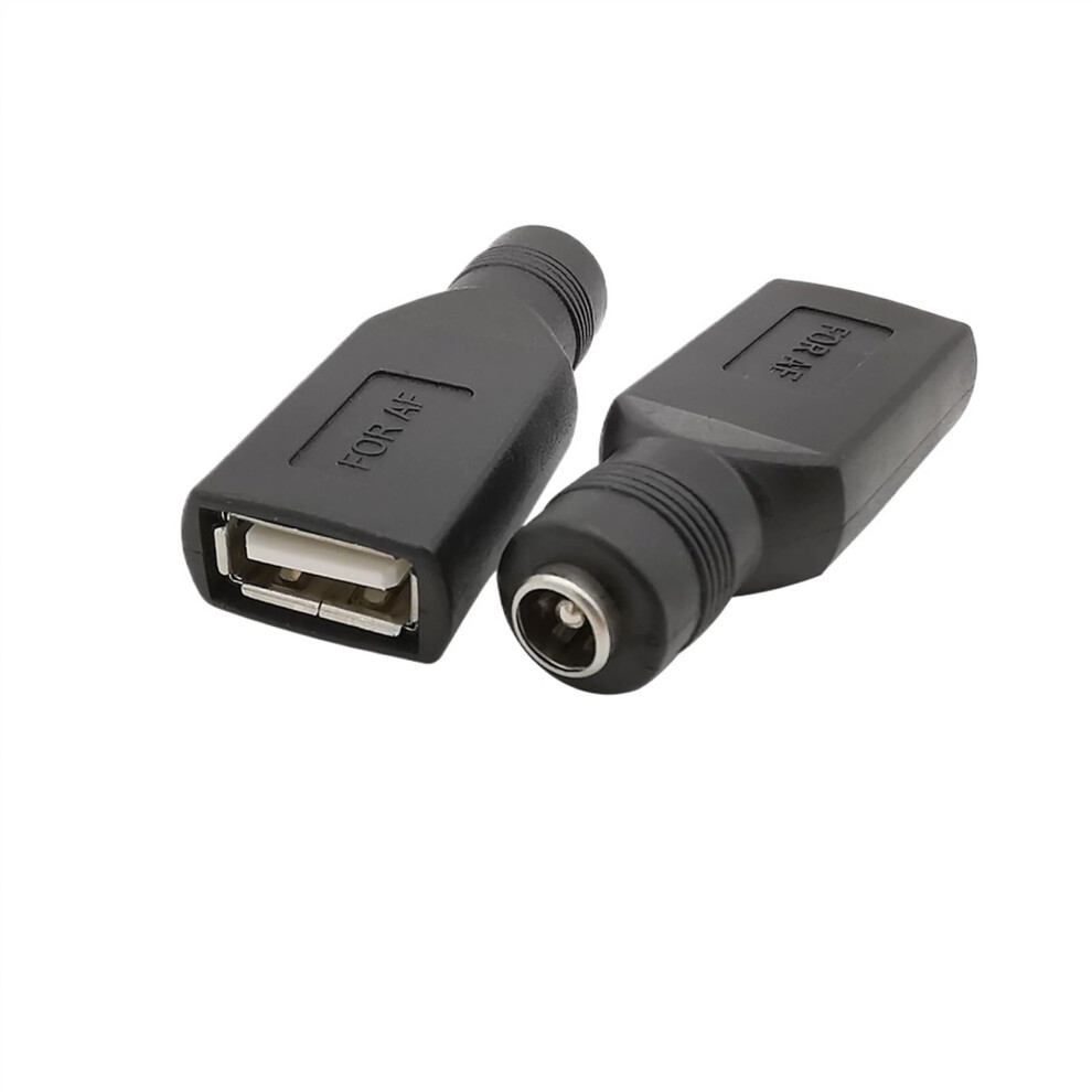 2/5Pcs Usb 2.0 Female To 5.5 X 2.1Mm Female Dc Power Adapter Usb 5V Connector Charger Converter (2Pcs) Black 9330225046431