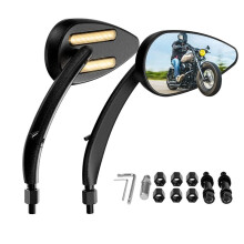 Espelho Retrovisor de Motocicleta para Espelho de Reversão com Luzes LED Acessórios de Motocicleta Novos de Alta Qualidade