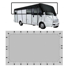 Waterproof Oxford RV Roof Cover Black 5m3m, Heavy Duty UV Resistant Camper Trailer Roof Protection