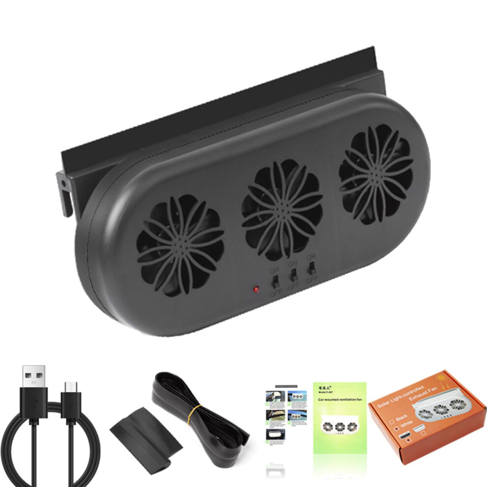 Car Solar Window Fan With Solar Powered Ventilation For Continuous Air Circulation And Cooling 9330225046493