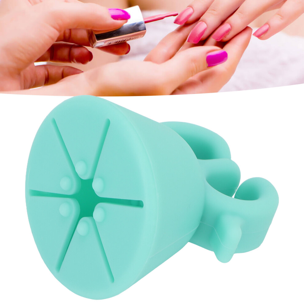 Green Soft Silicone Nail Polish Bottle Holder Ring, Manicure Tool