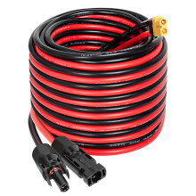 Solar Connector XT60 Adapter 35FT 10AWG Solar Panel Extension Cable for Power Station