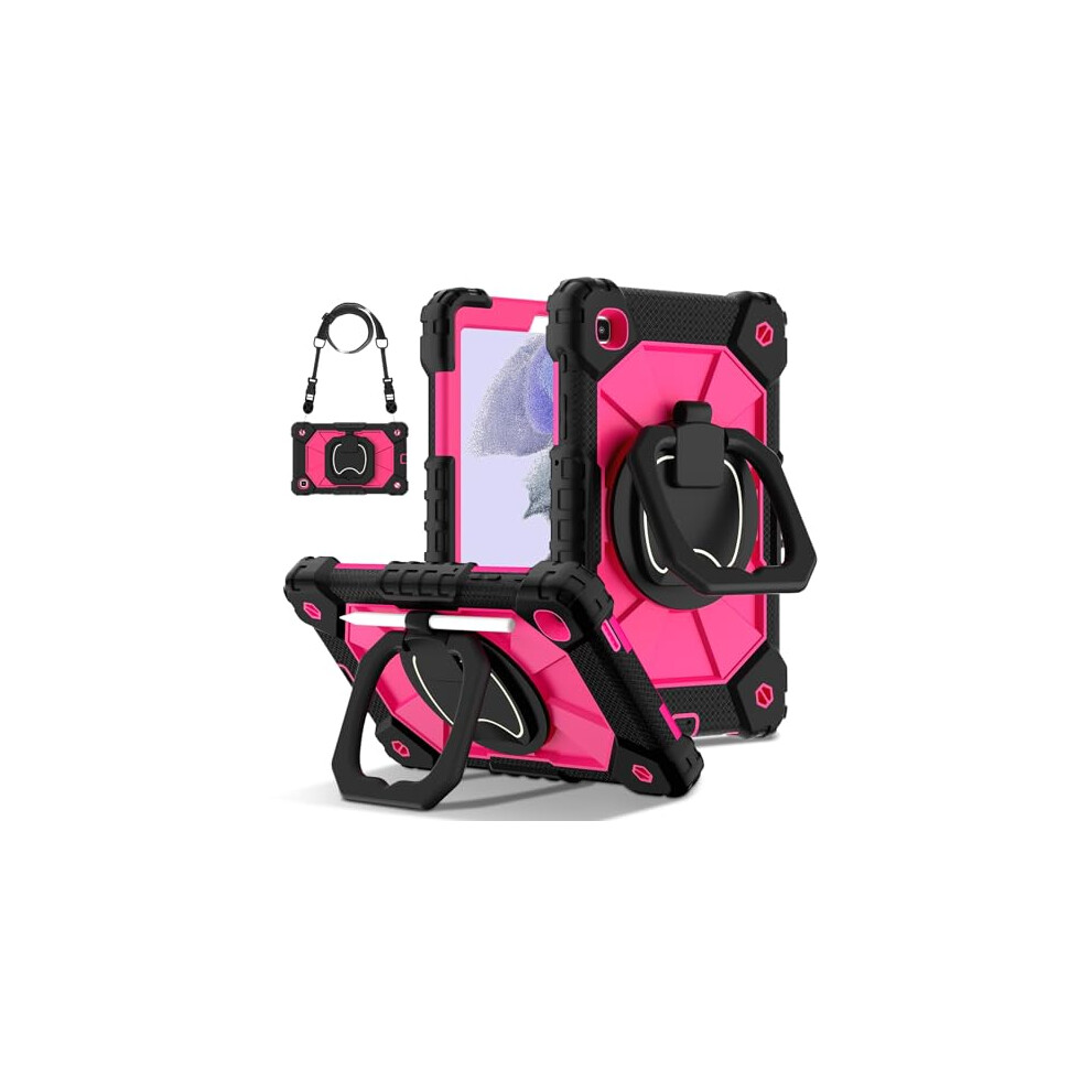 Case For Galaxy Tab A7 Lite 8.7 Inch Shockproof Rugged Cover With 360 Rotating Kickstand And Hand Strap 9330225046547