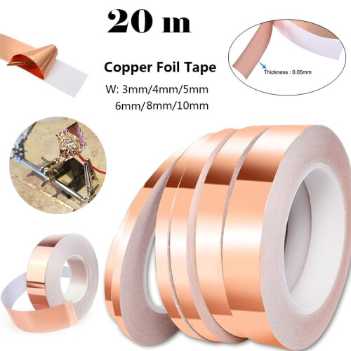 Copper Foil Tape 3mm Single Side Conductive Heat Resistant Shielding for Precision Electronics Assembly 1